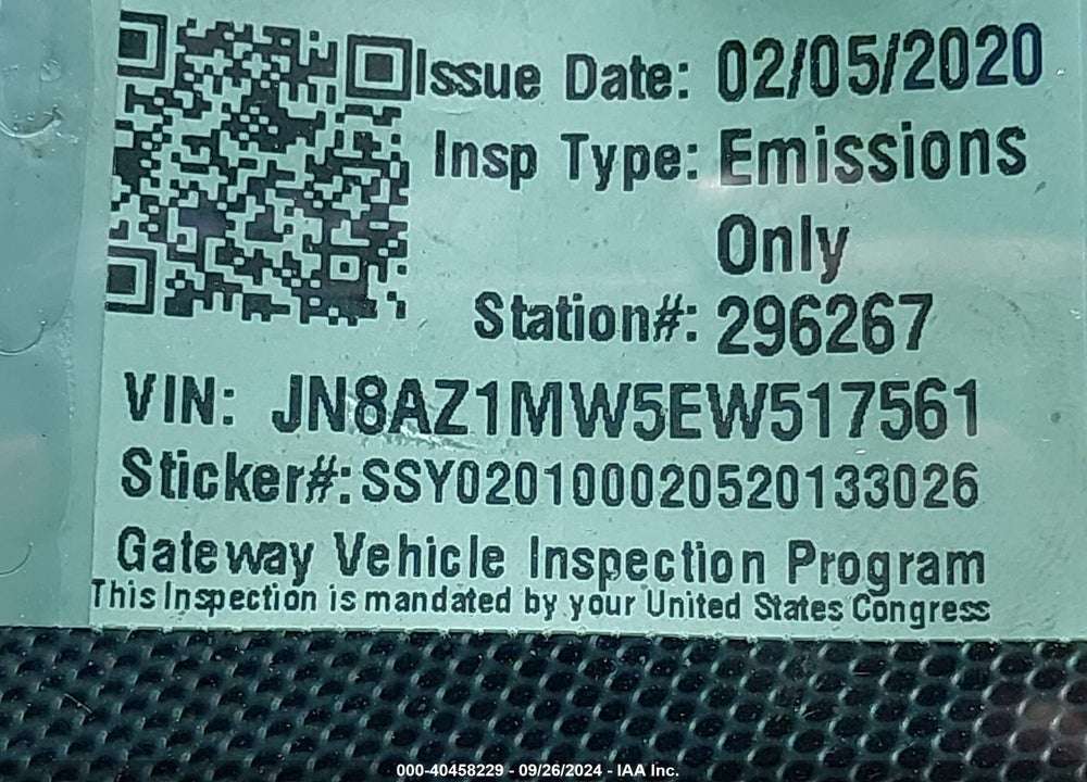 2014 NISSAN MURANO SL VIN: JN8AZ1MW5EW517561