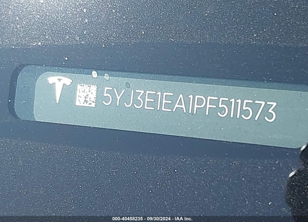 2023 TESLA MODEL 3 REAR-WHEEL DRIVE VIN: 5YJ3E1EA1PF511573