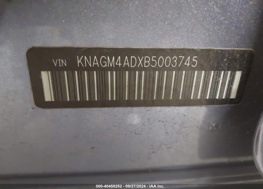 2011 KIA OPTIMA HYBRID EX VIN: KNAGM4ADXB5003745