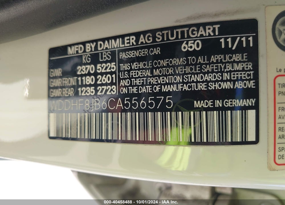 2012 MERCEDES-BENZ E 350 4MATIC VIN: WDDHF8JB6CA556575