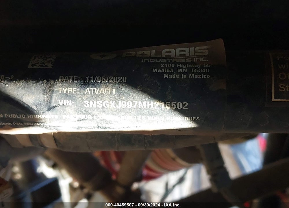 2021 POLARIS GENERAL XP 1000 DELUXE RIDE COMMAND VIN: 3NSGXJ997MH215502