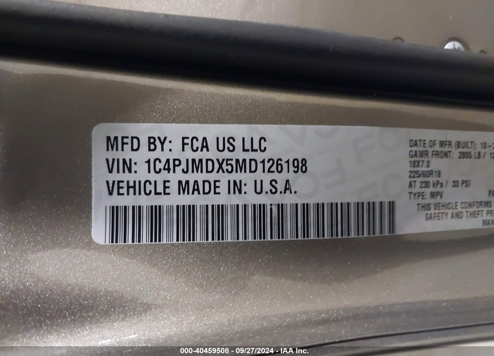 2021 JEEP CHEROKEE LIMITED 4X4 VIN: 1C4PJMDX5MD126198