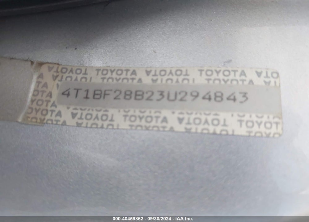 2003 TOYOTA AVALON XLS VIN: 4T1BF28B23U294843