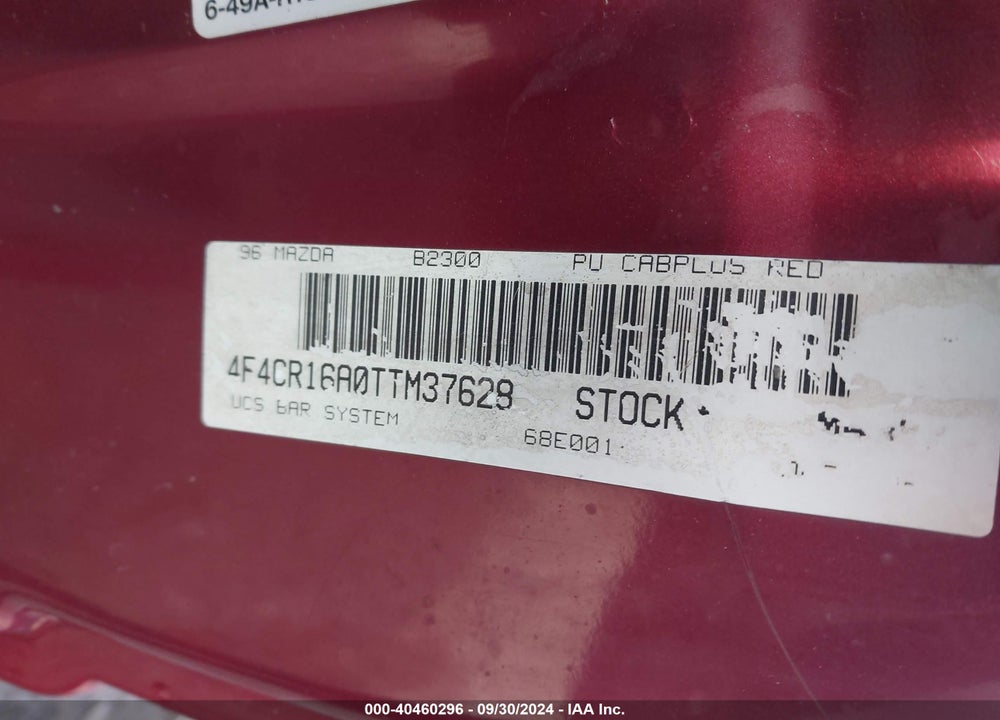 1996 MAZDA B2300 CAB PLUS VIN: 4F4CR16A0TTM37628
