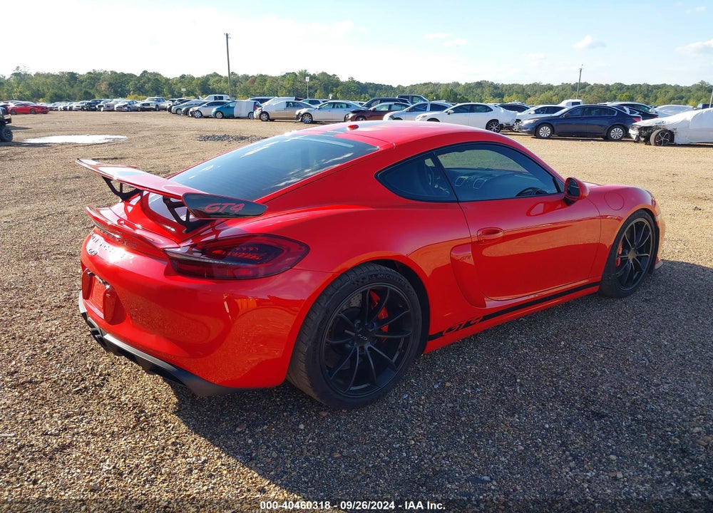 2016 PORSCHE CAYMAN GT4 VIN: WP0AC2A87GK191832