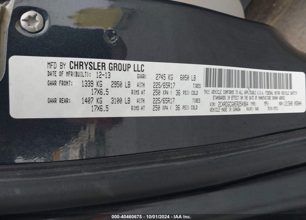 2014 DODGE GRAND CARAVAN SXT VIN: 2C4RDGCG0ER254964
