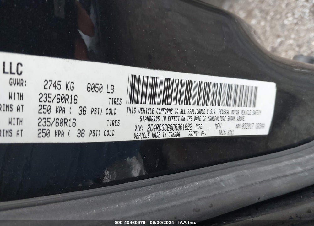 2014 DODGE GRAND CARAVAN R/T VIN: 2C4RDGEG1ER385933