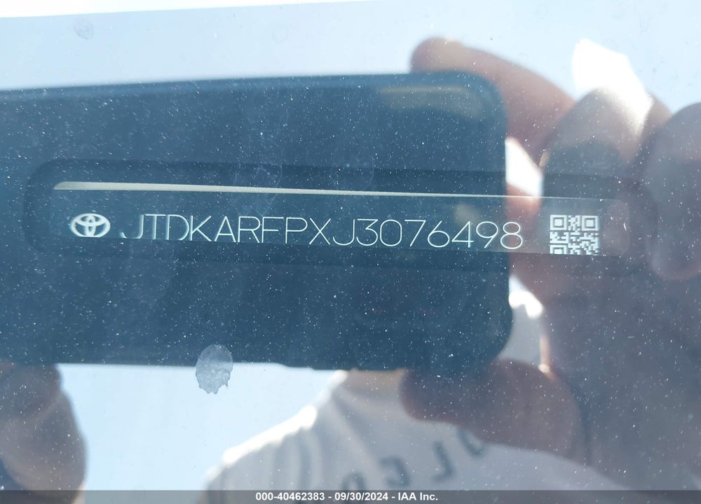 2018 TOYOTA PRIUS PRIME VIN: JTDKARFPXJ3076498