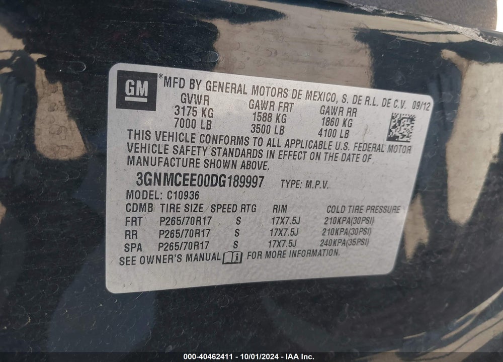 2013 CHEVROLET AVALANCHE LS VIN: 3GNMCEE00DG189997
