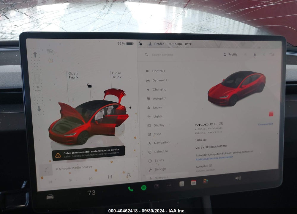 2024 TESLA MODEL 3 LONG RANGE DUAL MOTOR ALL-WHEEL DRIVE VIN: 5YJ3E1EBXRF815710