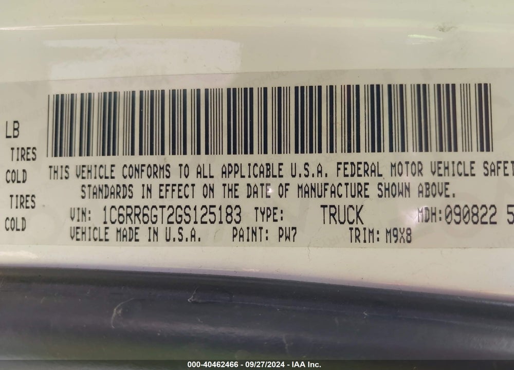 2016 RAM 1500 SLT VIN: 1C6RR6GT2GS125183