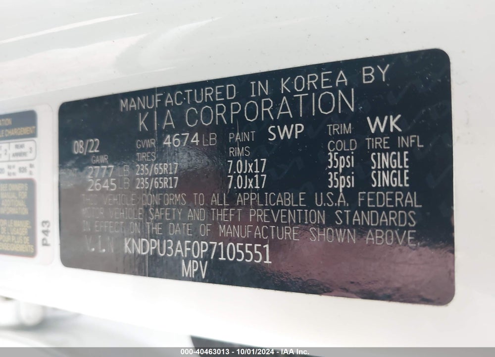 2023 KIA SPORTAGE LX VIN: KNDPU3AF0P7105551