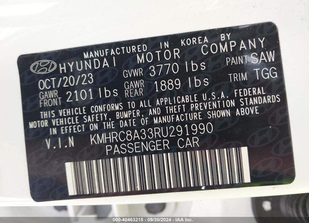 2024 HYUNDAI VENUE SEL VIN: KMHRC8A33RU291990