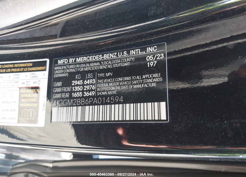 2023 MERCEDES-BENZ EQE 350+ SUV VIN: 4JGGM2BB6PA014594
