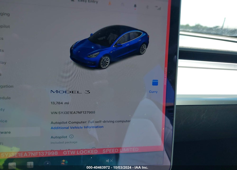 2022 TESLA MODEL 3 VIN: 5YJ3E1EA7NF137998