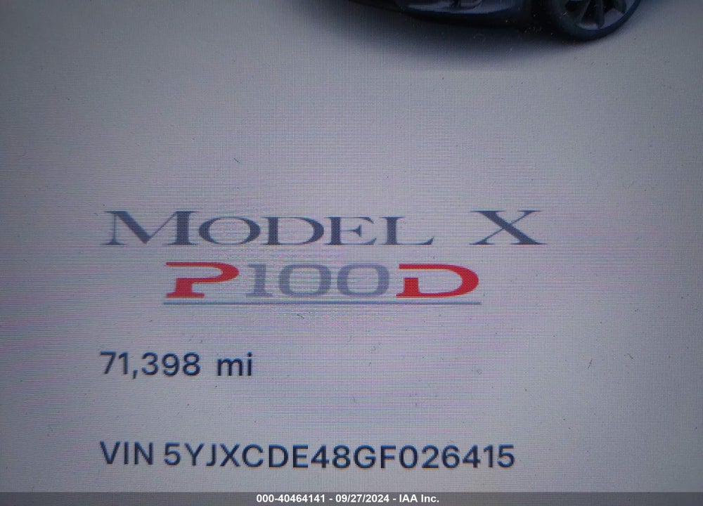 2016 TESLA MODEL X P100D/P90D VIN: 5YJXCDE48GF026415