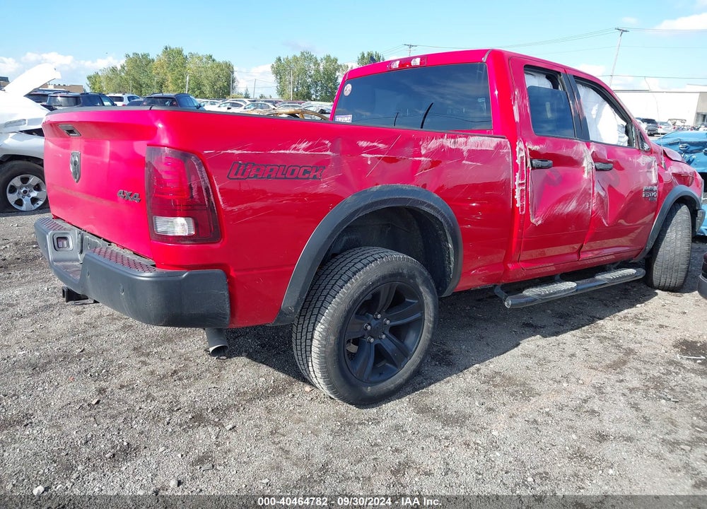 2022 RAM 1500 CLASSIC WARLOCK 4X4 6'4 BOX VIN: 1C6RR7GG4NS174858