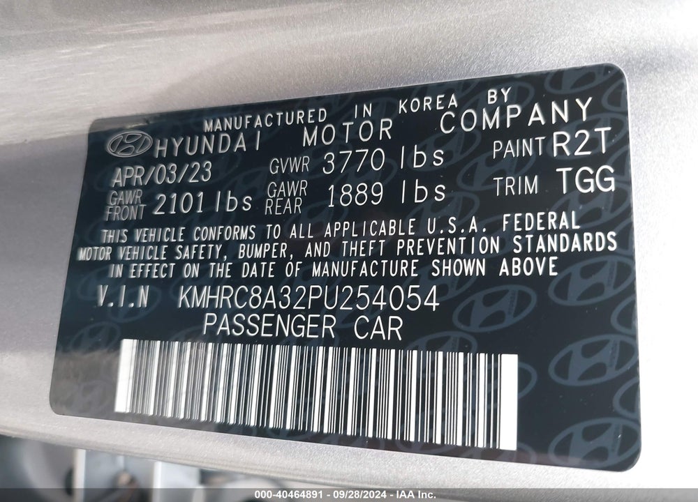 2023 HYUNDAI VENUE SEL VIN: KMHRC8A32PU254054