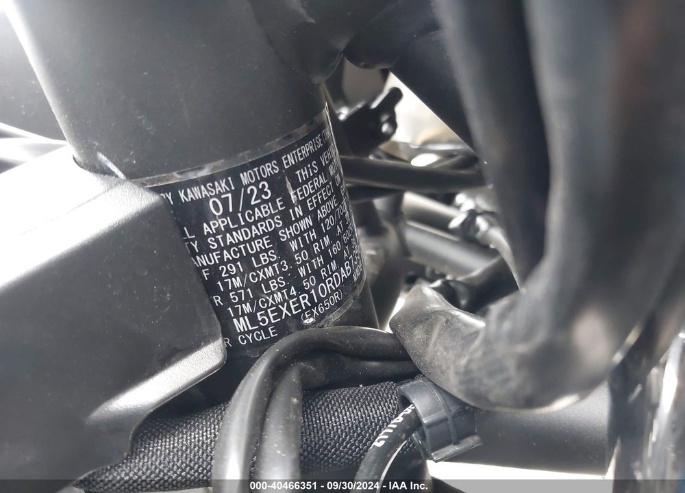 2024 KAWASAKI EX650 R VIN: ML5EXER10RDAB7356