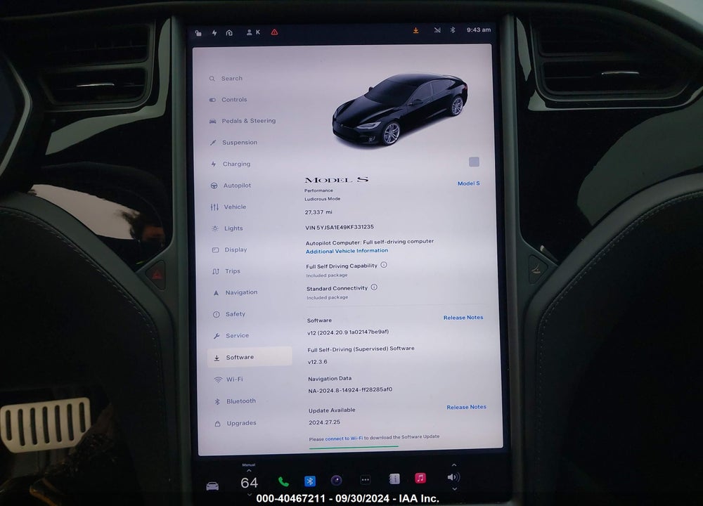 2019 TESLA MODEL S VIN: 5YJSA1E49KF331235