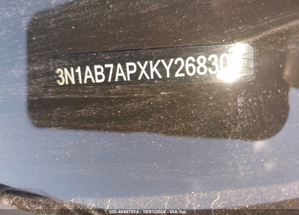 2019 NISSAN SENTRA VIN: 3N1AB7APXKY268309