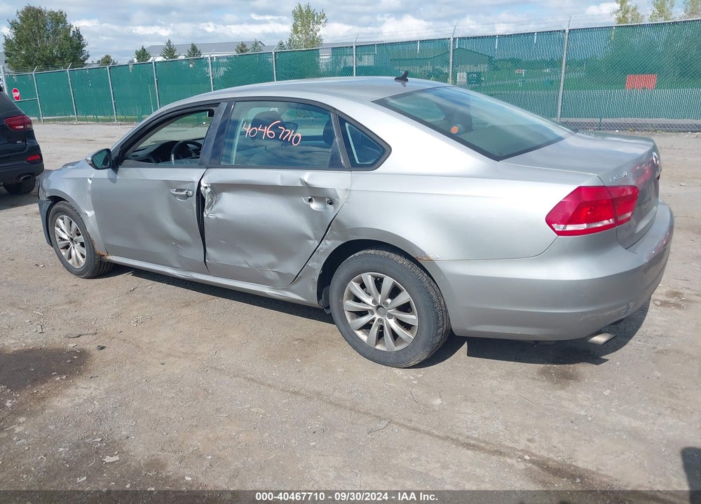 2012 VOLKSWAGEN PASSAT VIN: 1VWAP7A37CC031344