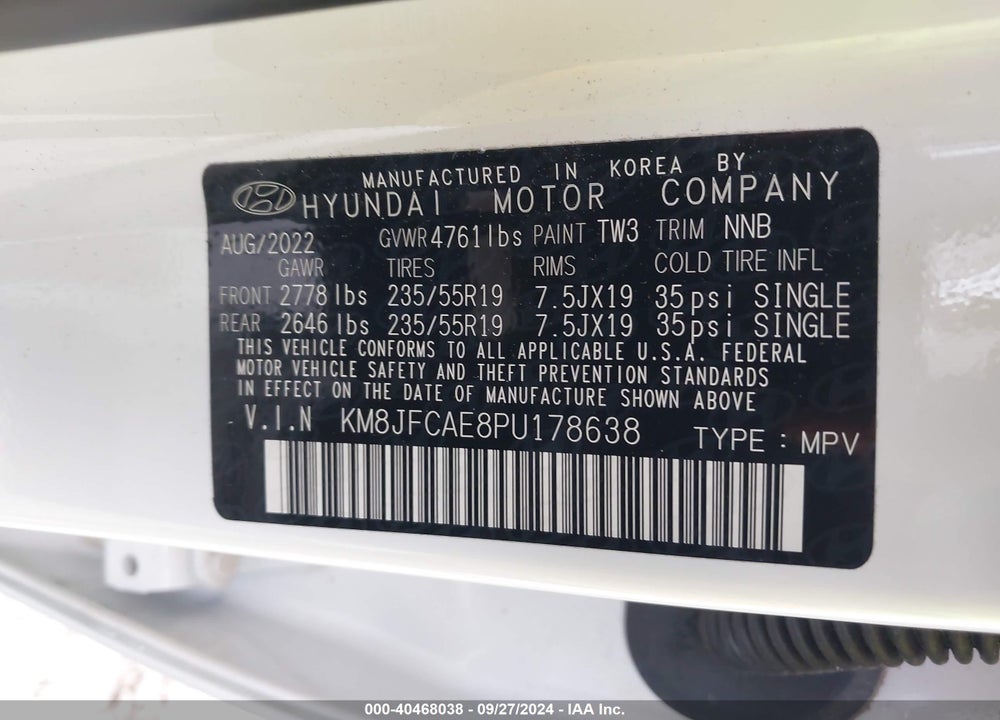 2023 HYUNDAI TUCSON N LINE VIN: KM8JFCAE8PU178638