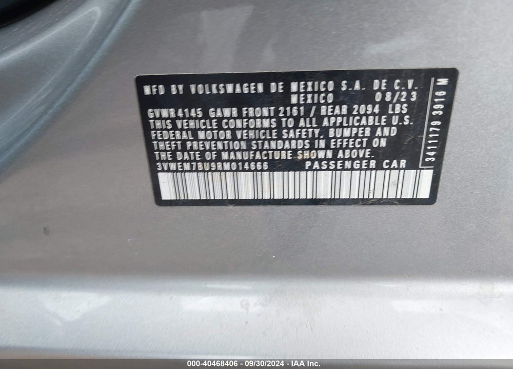2024 VOLKSWAGEN JETTA 1.5T SE VIN: 3VWEM7BU9RM014666