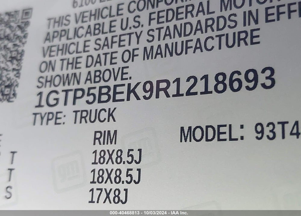 2024 GMC CANYON 2WD ELEVATION VIN: 1GTP5BEK9R1218693