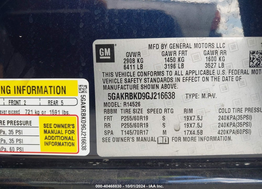 2016 BUICK ENCLAVE LEATHER VIN: 5GAKRBKD9GJ216638