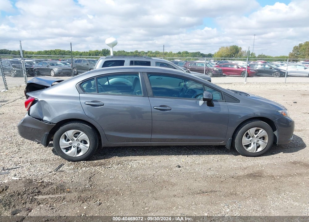 2013 HONDA CIVIC LX VIN: 19XFB2F58DE062505