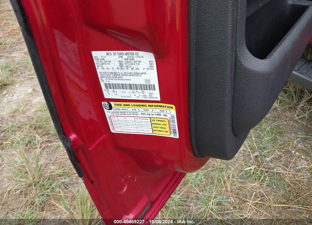 2012 FORD F-150 FX4 VIN: 1FTFW1EF4CKE21918