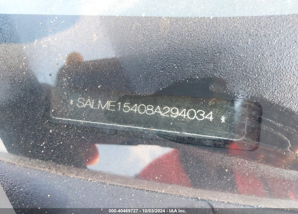 2008 LAND ROVER RANGE ROVER HSE VIN: SALME15408A294034