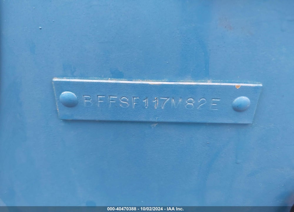 1982 BLUE FIN SPORTSMAN VIN: BFFSP117M82E