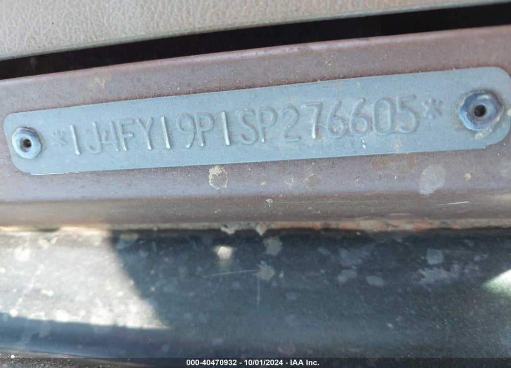 1995 JEEP WRANGLER / YJ S/RIO GRANDE VIN: 1J4FY19P1SP276605