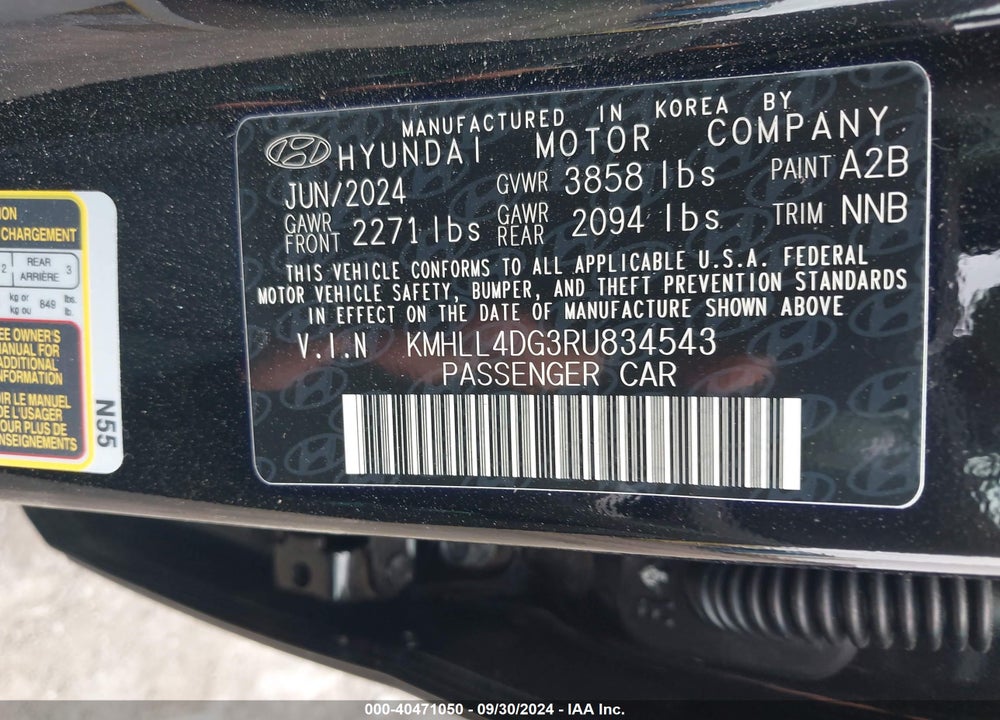 2024 HYUNDAI ELANTRA SE VIN: KMHLL4DG3RU834543