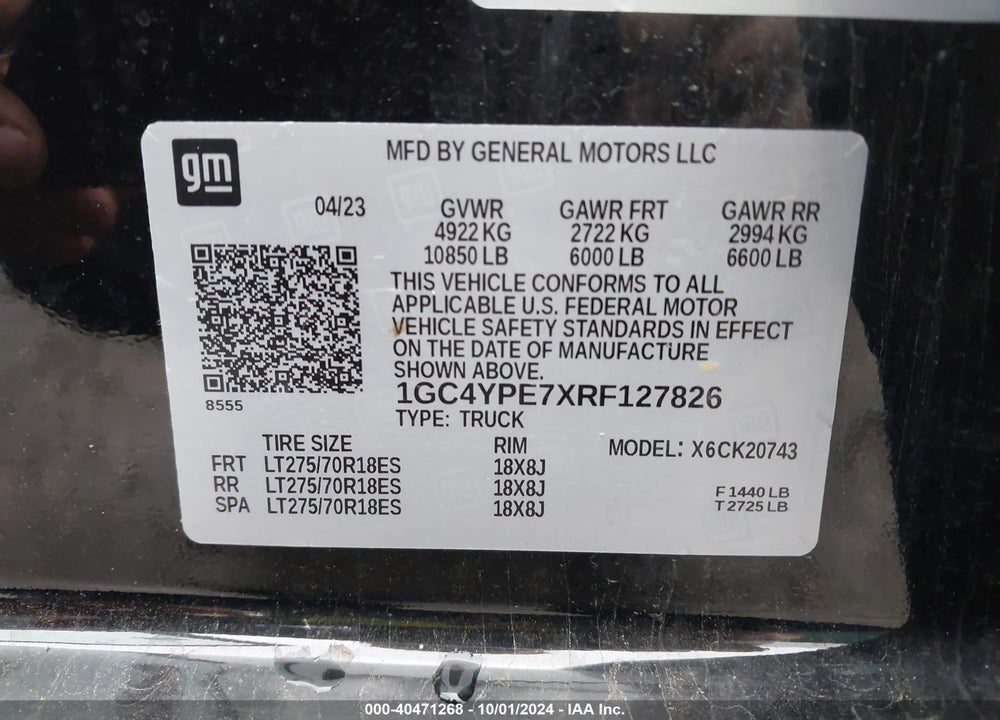 2024 CHEVROLET SILVERADO 2500HD 4WD STANDARD BED LTZ VIN: 1GC4YPE7XRF127826