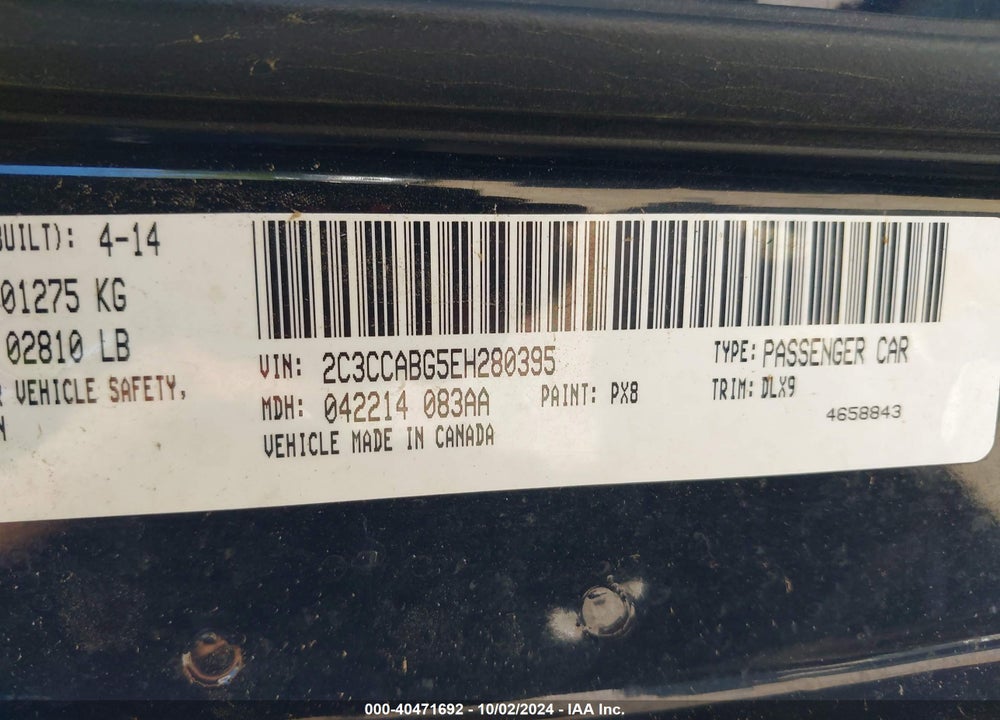 2014 CHRYSLER 300 300S VIN: 2C3CCABG5EH280395