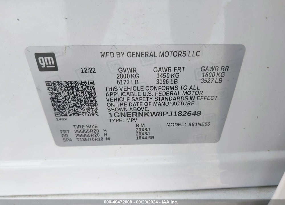 2023 CHEVROLET TRAVERSE FWD HIGH COUNTRY VIN: 1GNERNKW8PJ182648