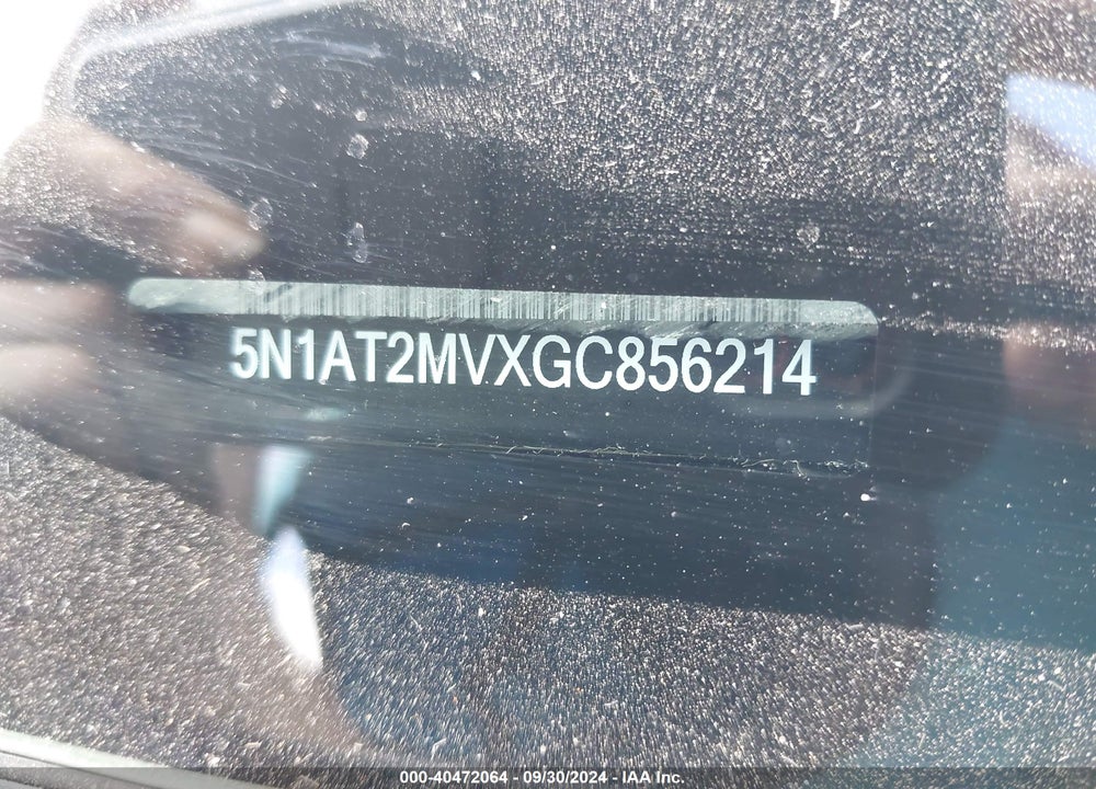 2016 NISSAN ROGUE S/SL/SV VIN: 5N1AT2MVXGC856214