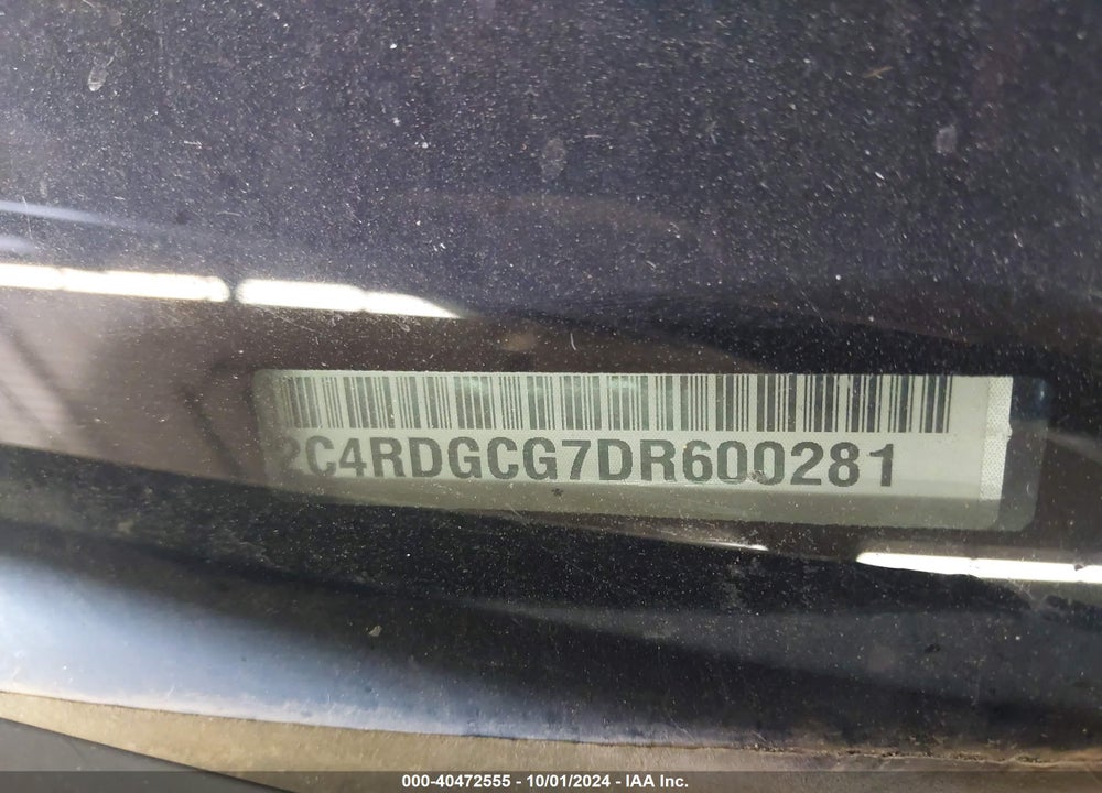 2013 DODGE GRAND CARAVAN SXT VIN: 2C4RDGCG7DR600281
