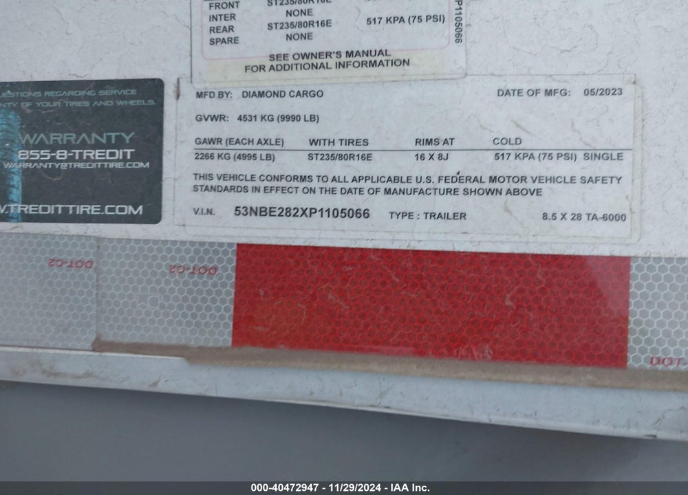 2023 DIAMOND STEEL COMPANY OTHER VIN: 53NBE282XP1105066