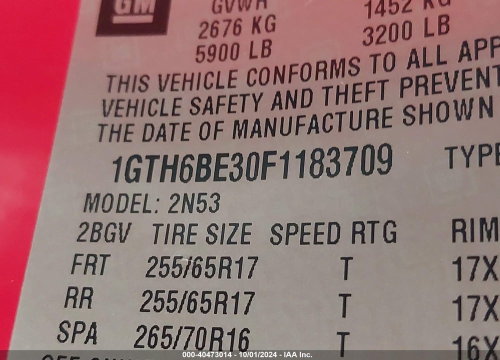 2015 GMC CANYON SLE VIN: 1GTH6BE30F1183709
