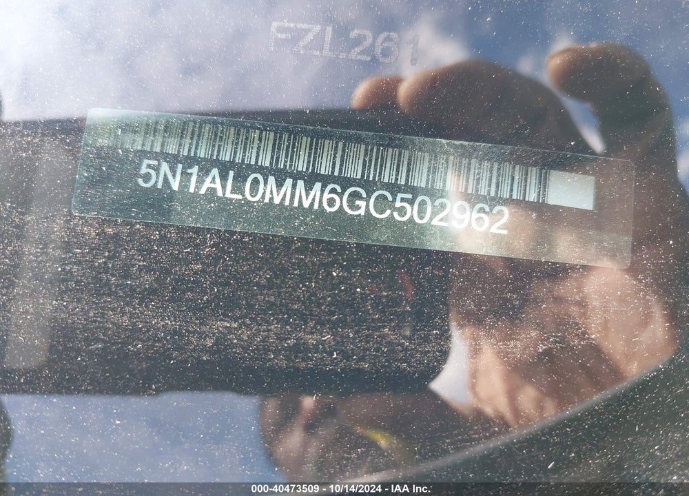 2016 INFINITI QX60 VIN: 5N1AL0MM6GC502962