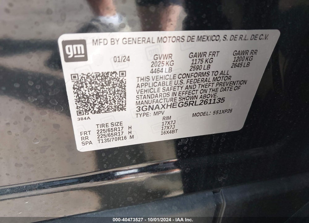 2024 CHEVROLET EQUINOX FWD LS VIN: 3GNAXHEG5RL261135