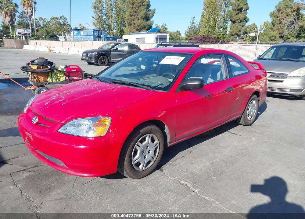 2001 HONDA CIVIC LX VIN: 1HGEM215X1L041768