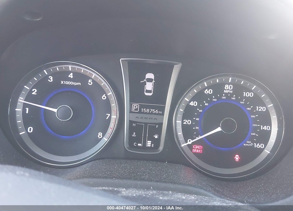 2012 HYUNDAI AZERA VIN: KMHFH4JG3CA172412