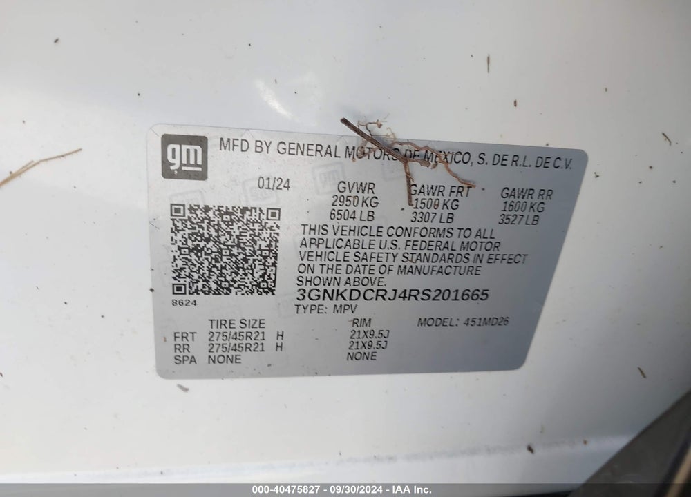 2024 CHEVROLET BLAZER EV EAWD RS VIN: 3GNKDCRJ4RS201665