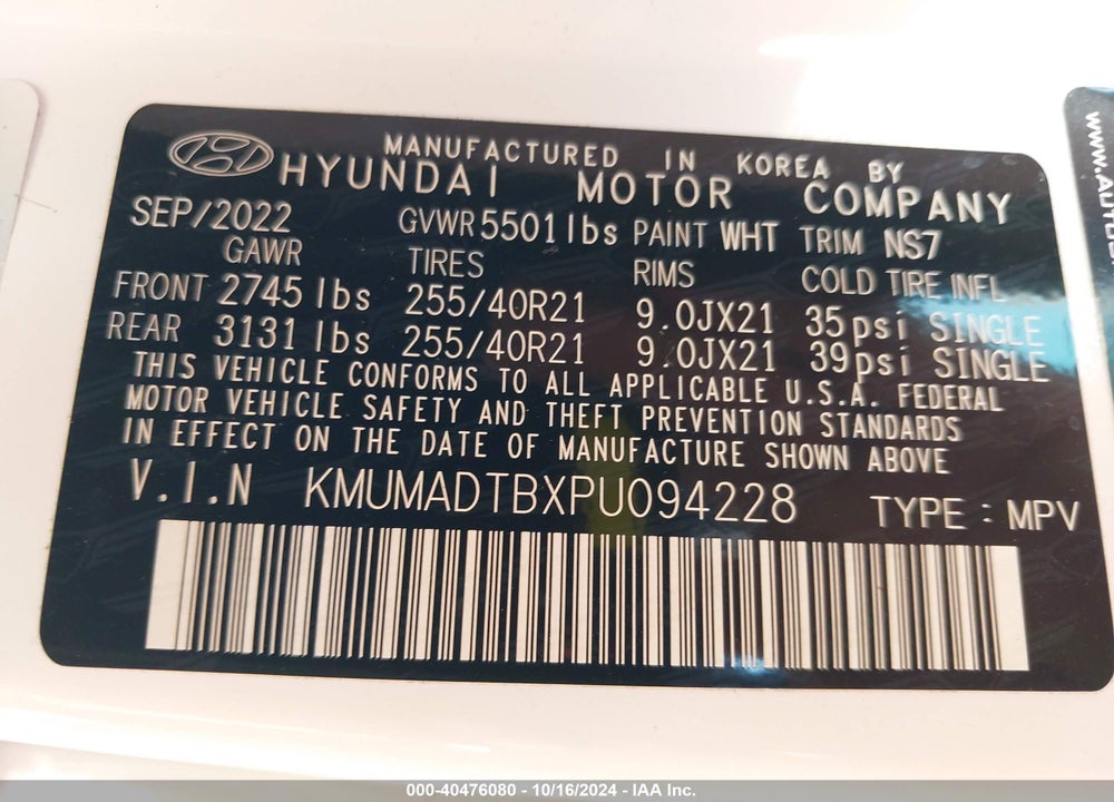2023 GENESIS GV70 2.5T AWD VIN: KMUMADTBXPU094228