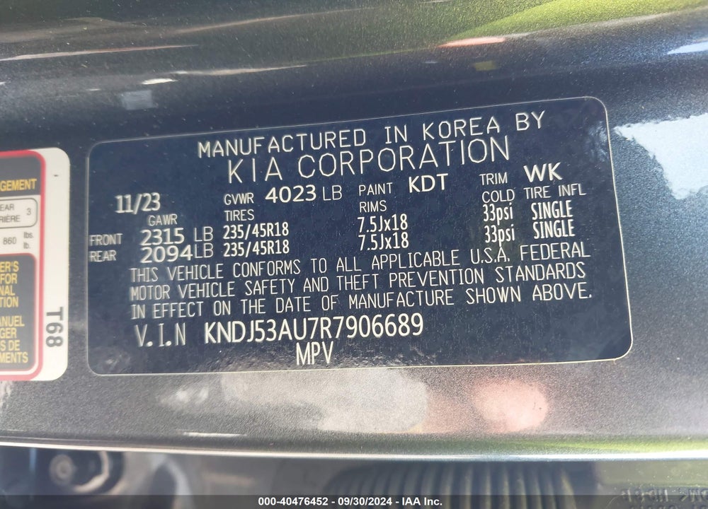 2024 KIA SOUL GT LINE VIN: KNDJ53AU7R7906689